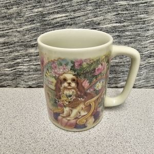 Vintage Tagiri Puppy with Flowers Mug